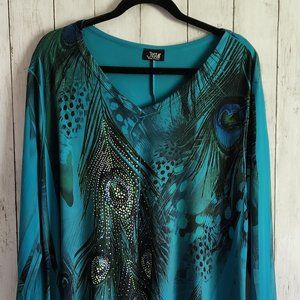 Flowy Peacock Tunic top